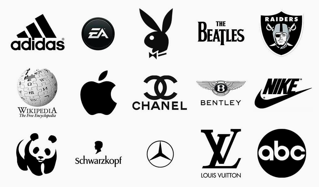 berühmte schwarze logos