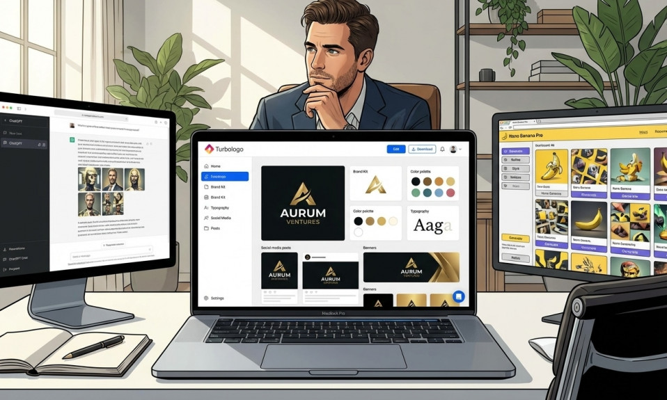 Wir vergleichen Turbologo, Freelancer, ChatGPT und Nano Banana Pro