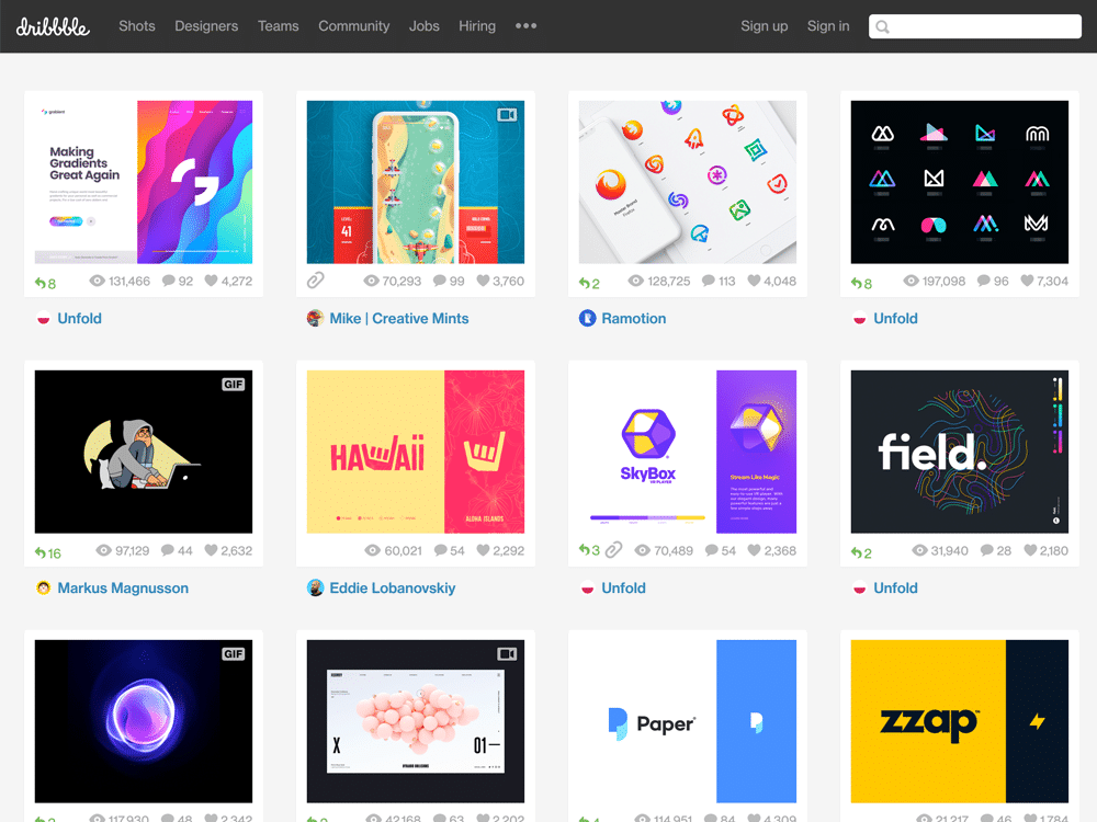 Dribbble site