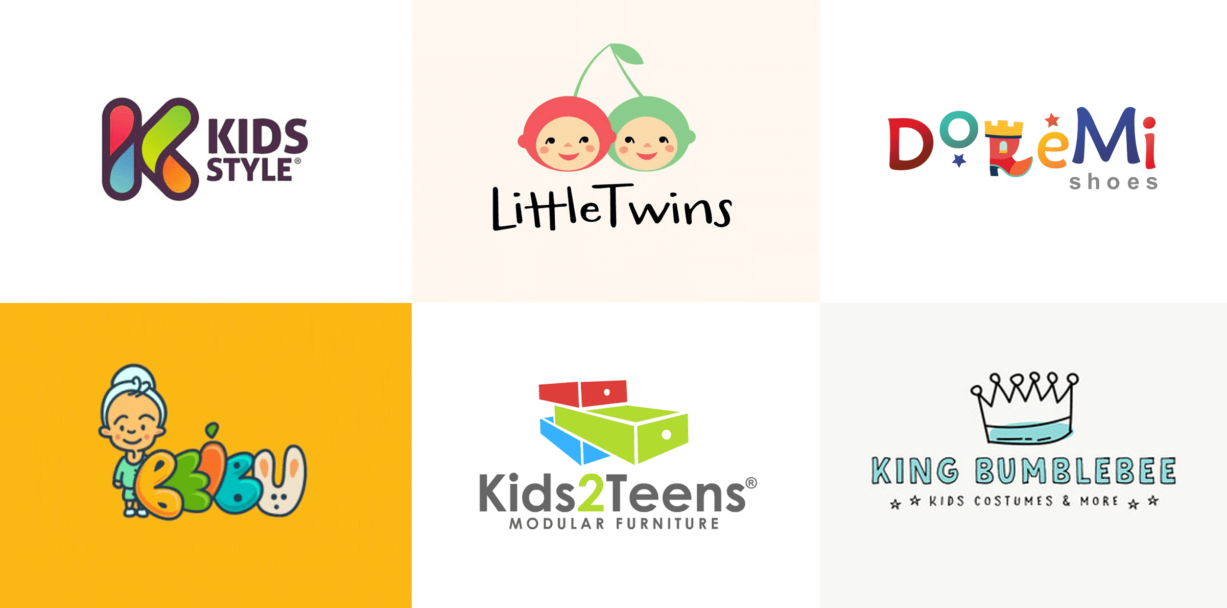 Кids apparel shop logos