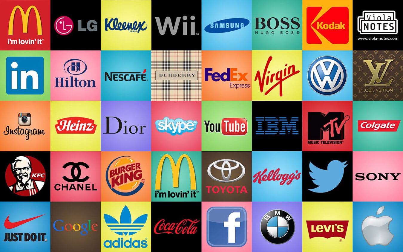 Trendy famous logos