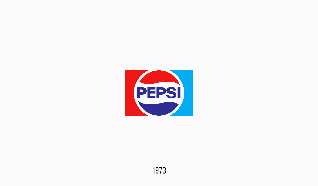 Pepsi cola logo, 1973