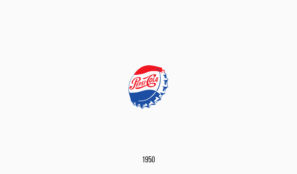 Pepsi cola logo, 1950