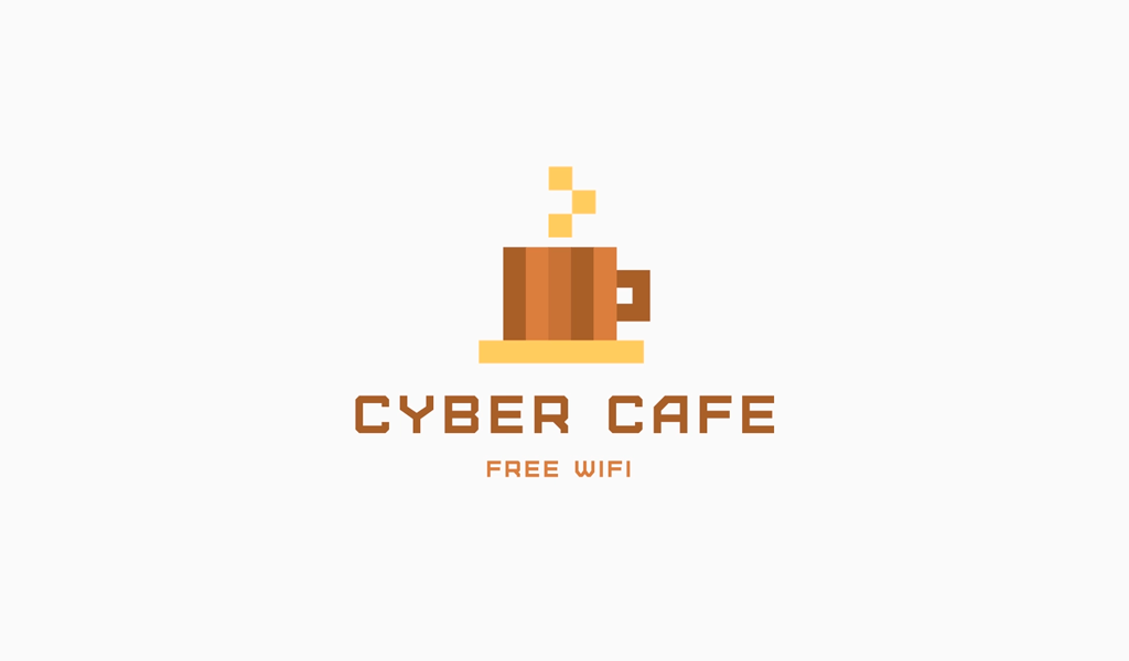 cafe logo pixel art cup