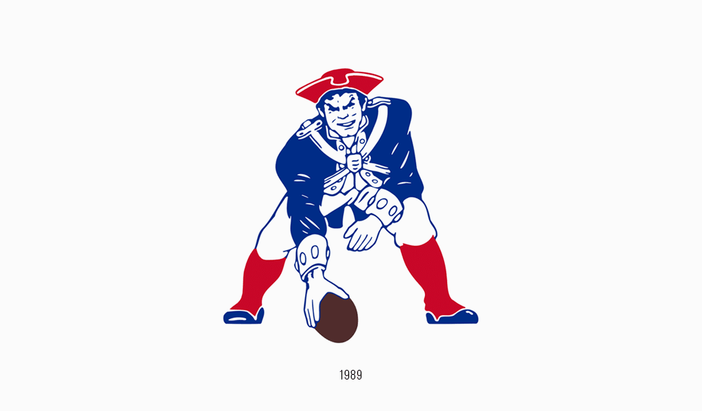 New England Patriots logo, 1986