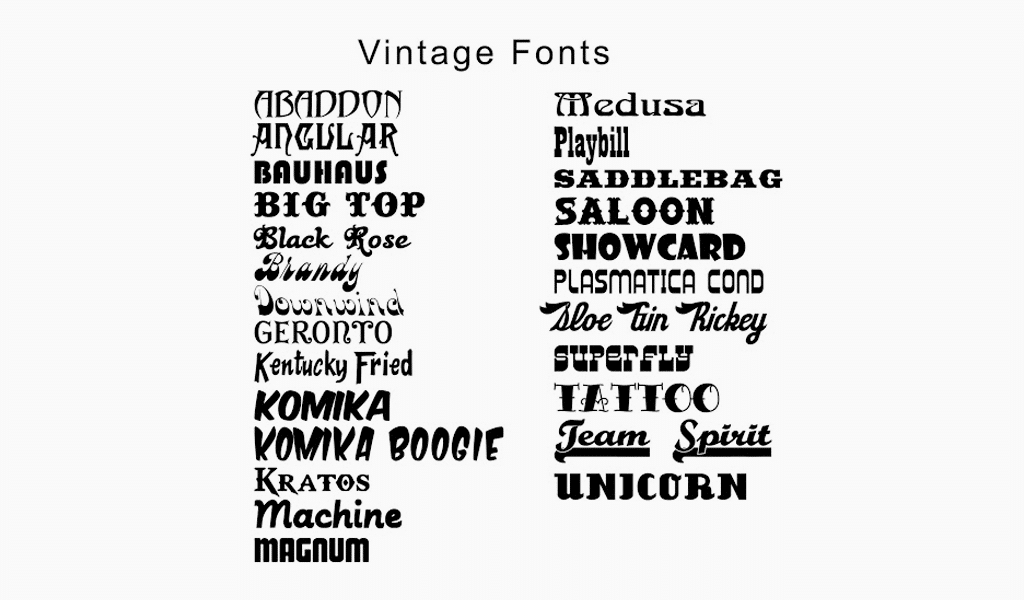 Vintage Fonts 