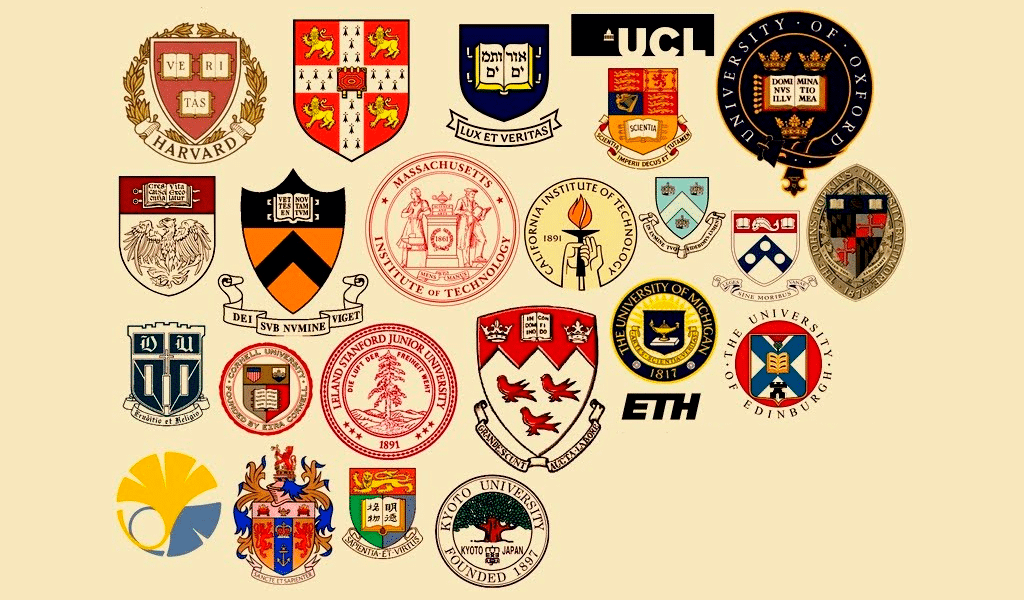 Vintage college logos