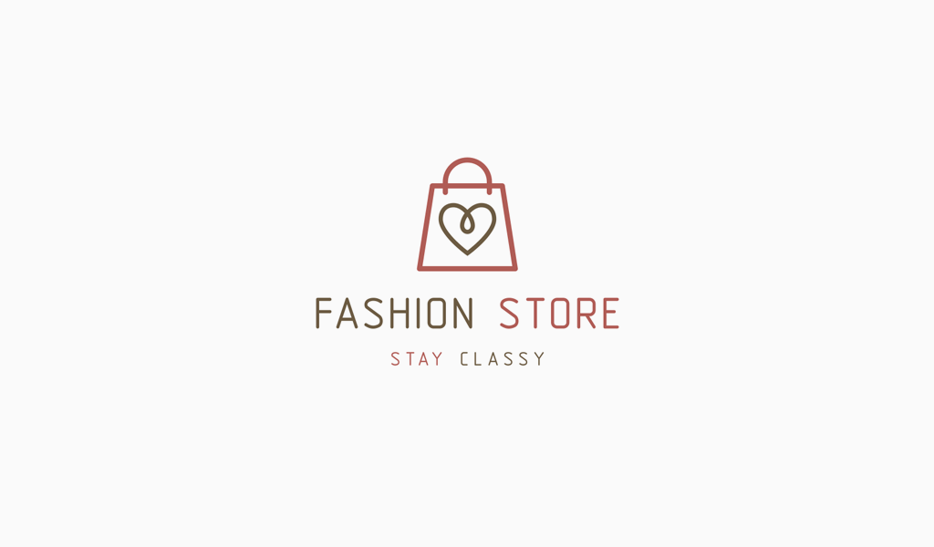 online shop logo bag heart