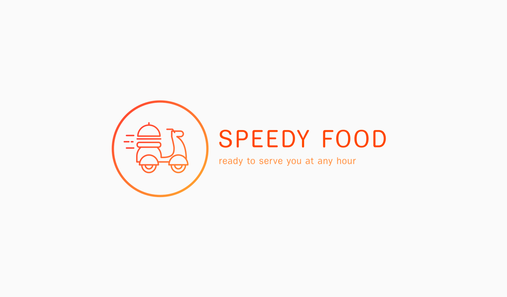Moped Food Delivery Logo