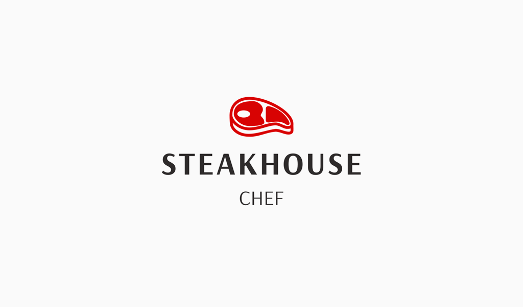 Red Drawing Steak Logo