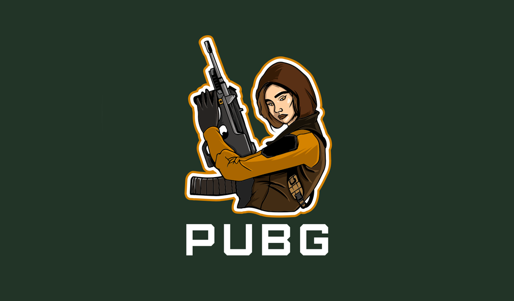 Pubg Female Gaming Logo mascot