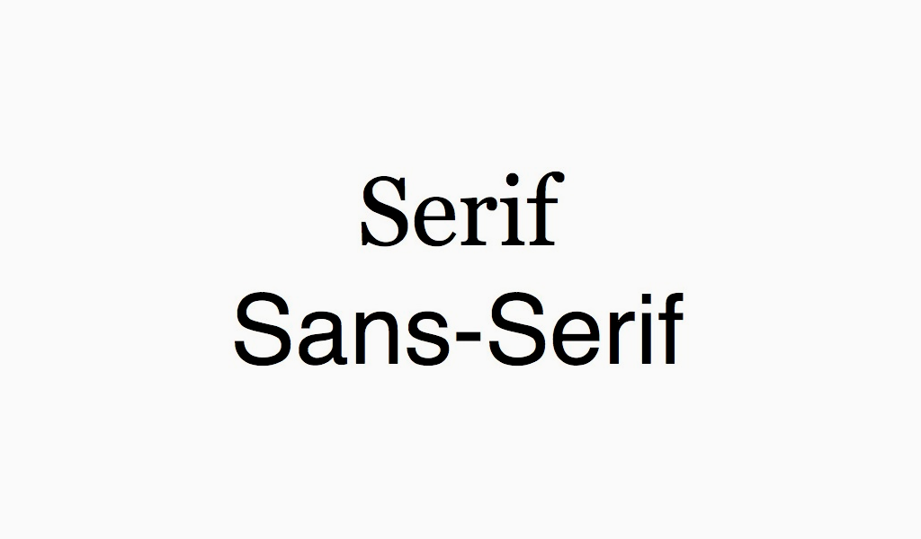 serif and sans serif font