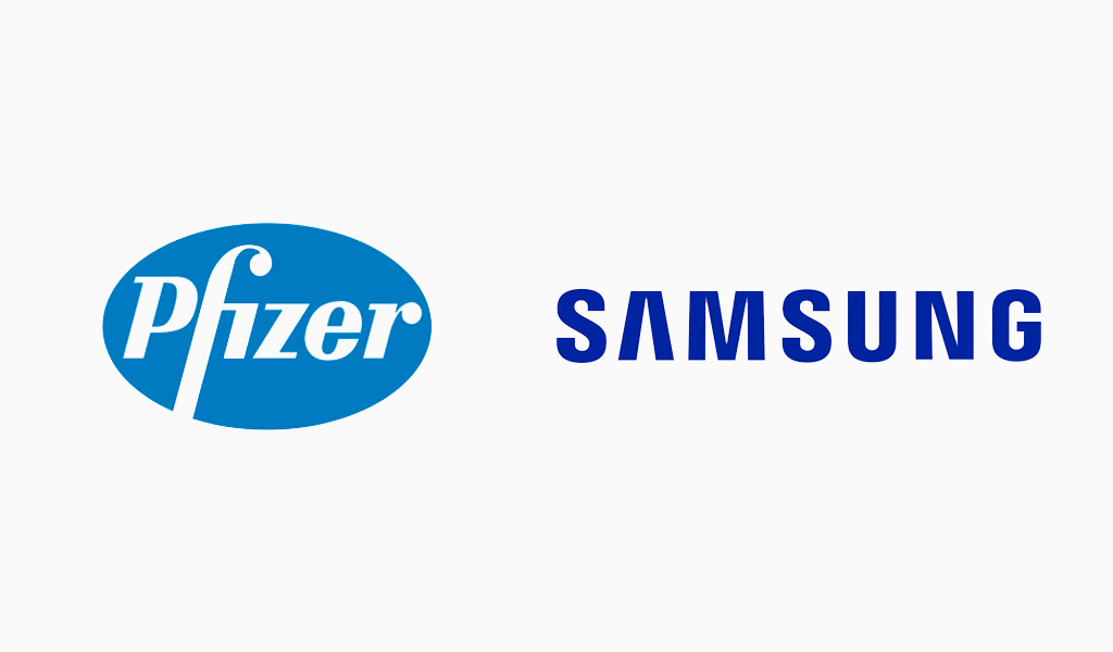 Pfizer and samsung logos