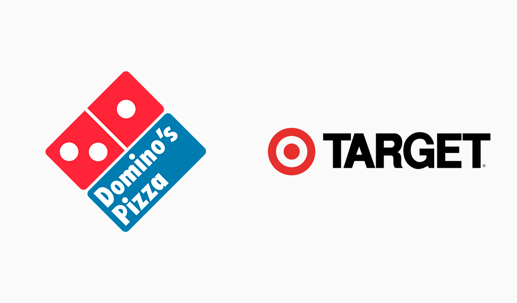 target and dominlos logos