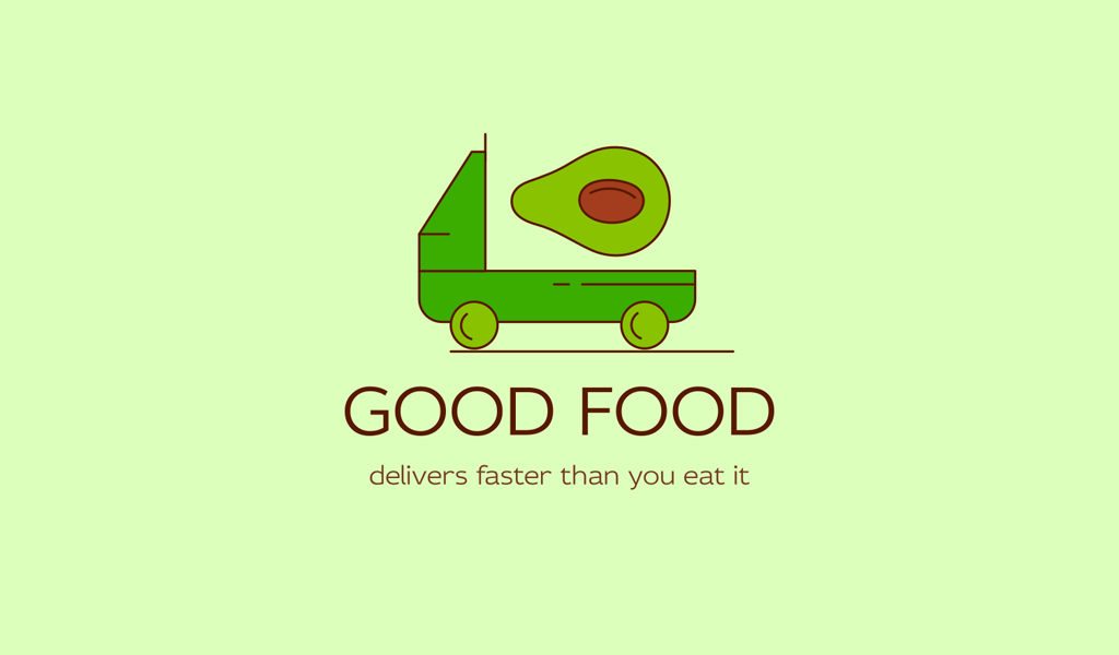 Green truck Avocado organic Logo