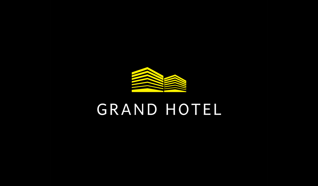 Yellow Hotel horisontal lines Logo