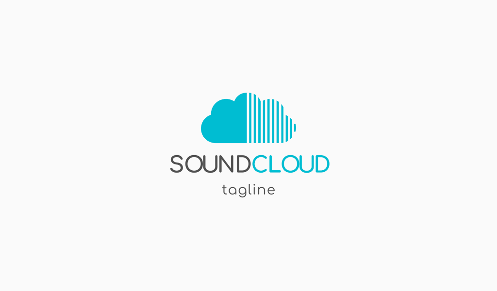 Cloud vertical lines Logo