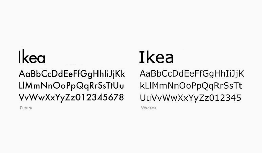 font logo ikea Futura Verdana