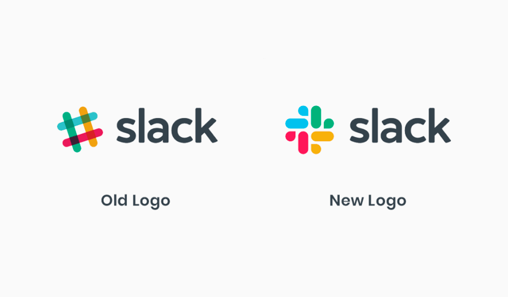 slack : ancien et nouveau logo