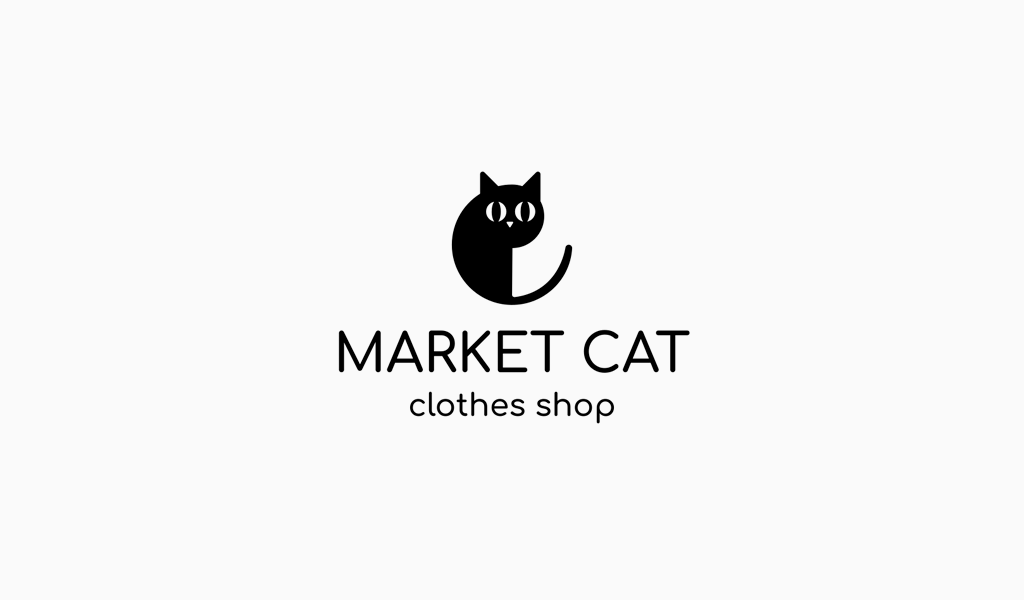 Abstract Cute Cat Logo