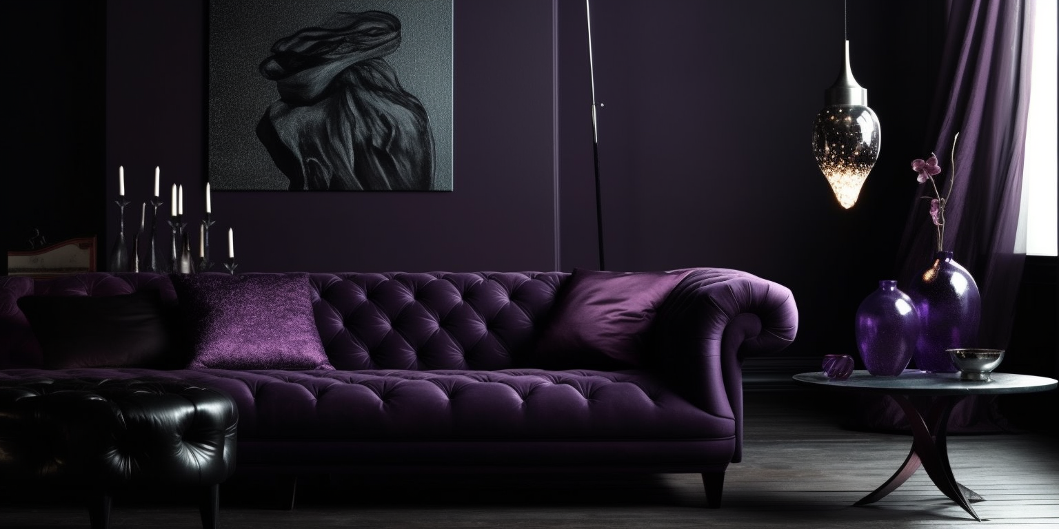 Purple and black interior