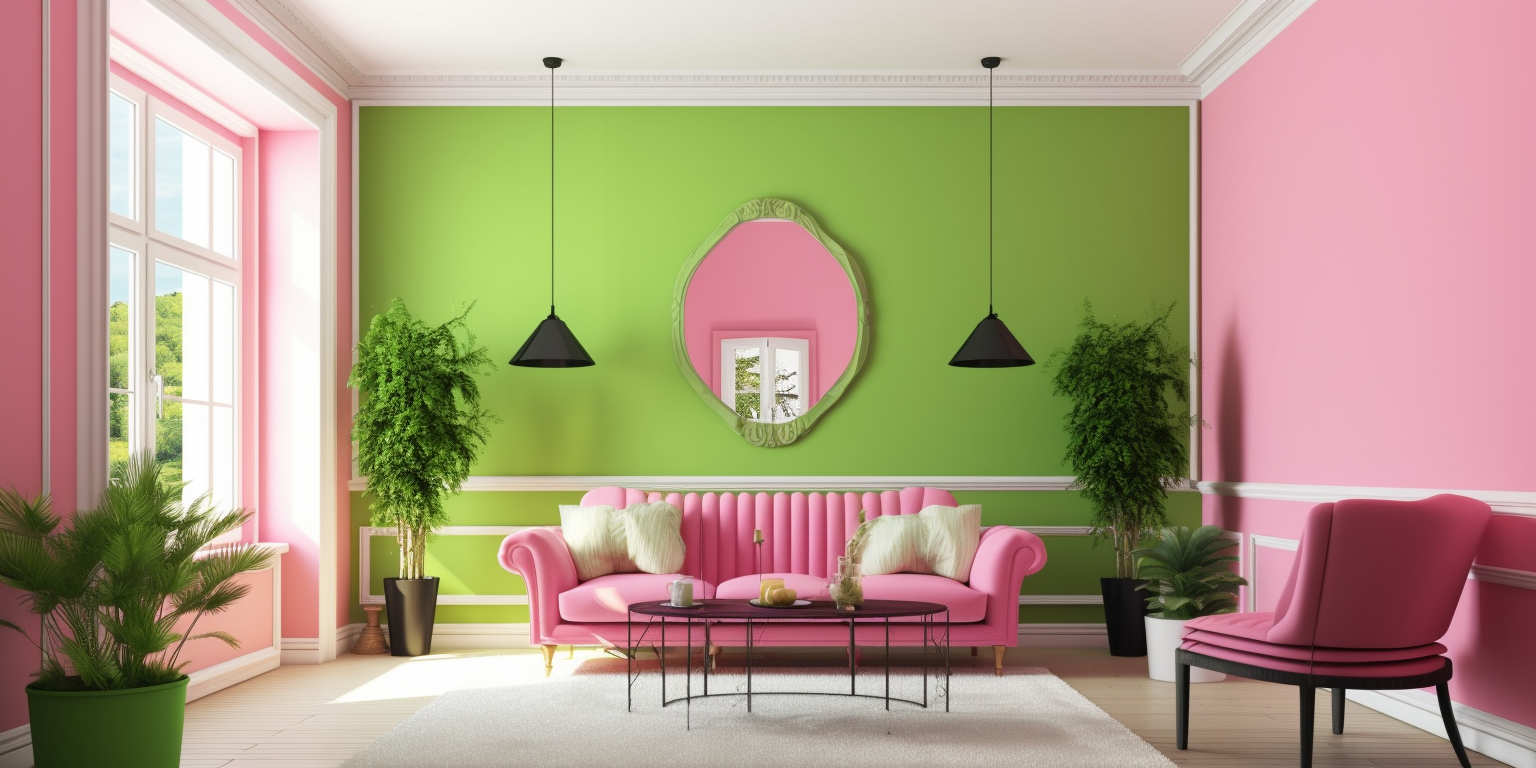 Pink and lime interior