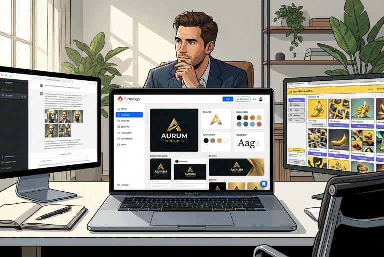 Comparing Turbologo, a Freelancer, ChatGPT, and Nano Banana Pro