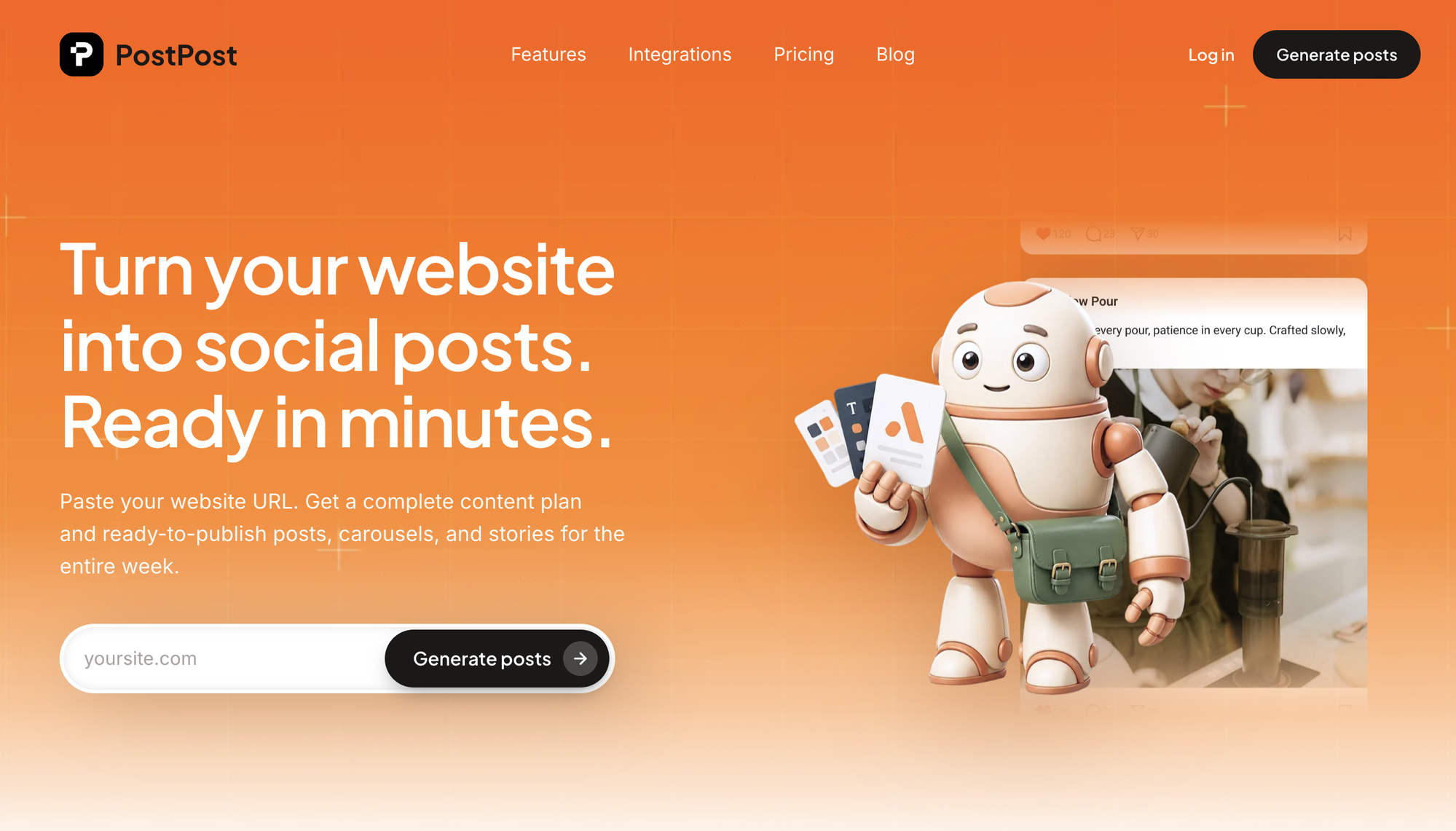 PostPost.ai: turn your website into social posts