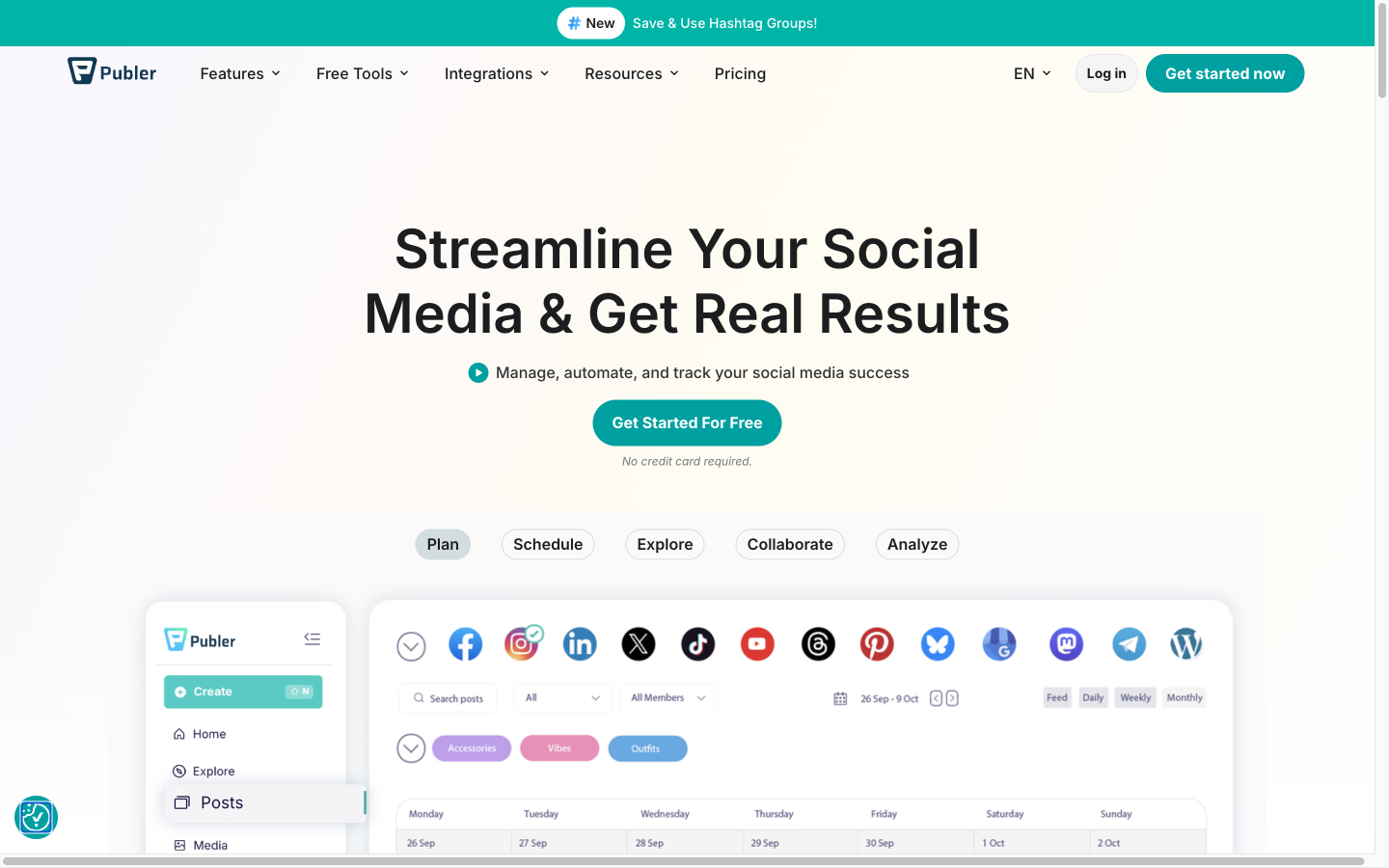 Publer social media scheduling tool with the content calendar