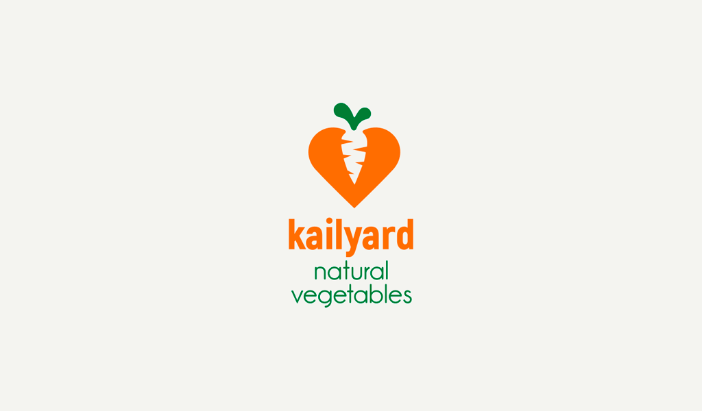 Logotipo de zanahoria y corazón