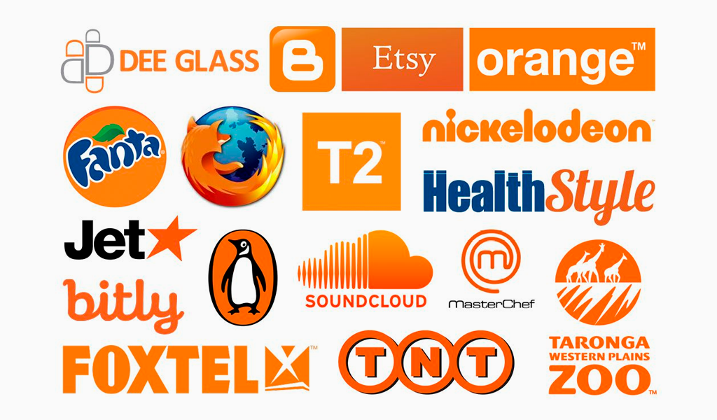 Ejemplos de diseños con color naranja