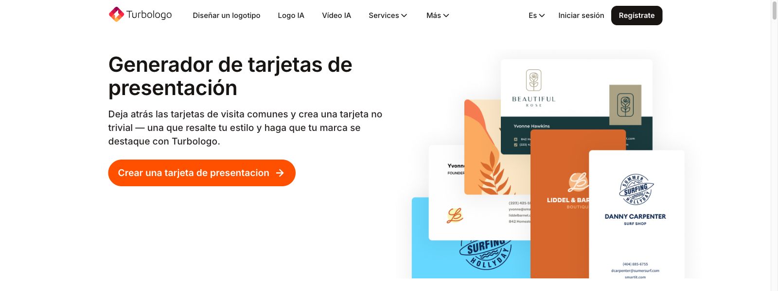 generador de tarjetas de visita de Turbologo