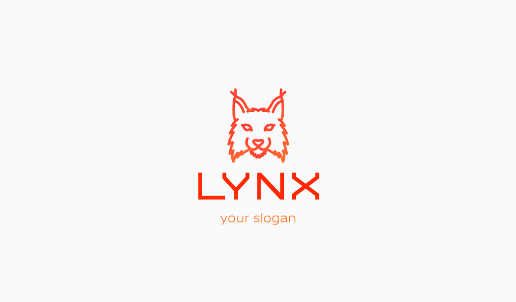 Logo de lynx à tête orange