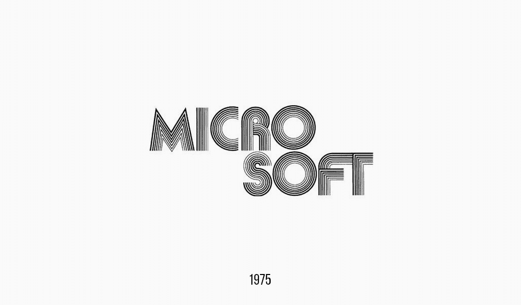 Il primo logo di Microsoft, 1975 Il primo logo di Microsoft, 1975