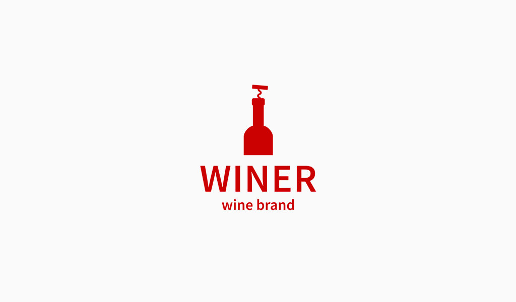 Logotipo da garrafa de vinho tinto