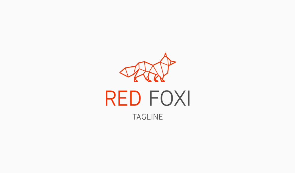 Logotipo geométrico da Raposa Vermelha