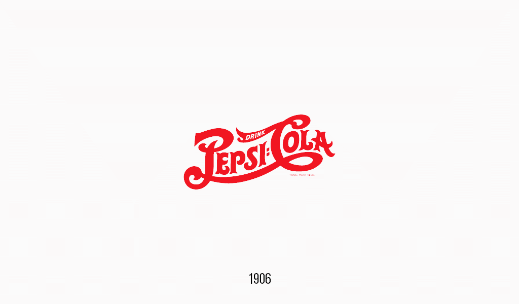 Pepsi cola logosu, 1906 Pepsi cola logosu, 1906