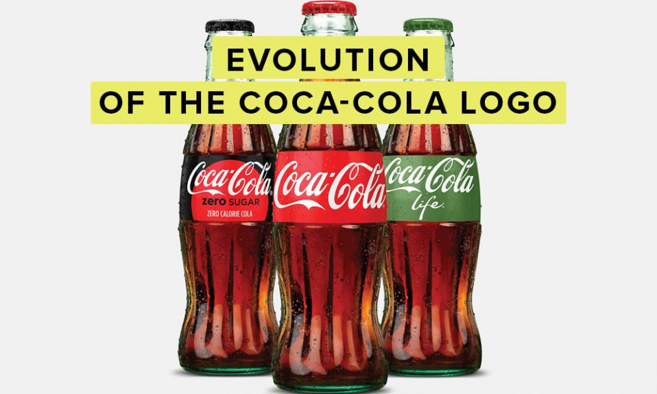 Coca-cola logosu geçmişi illüstrasyon